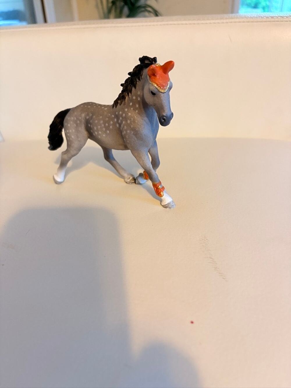 Schleich Horse Hanoverian Mare 42443 Mia Vaulting Grey Dapple Orange Boots